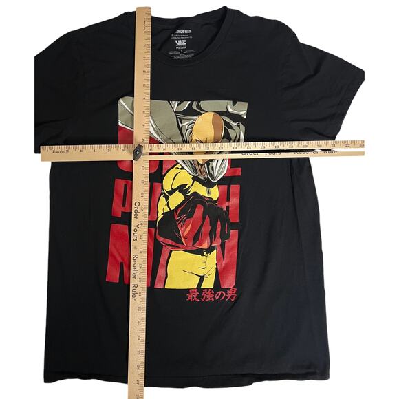 One Punch Man T-Shirt | Saitama Graphic Black Anime Tee | Fist Pose | Size Large - Picture 6 of 8